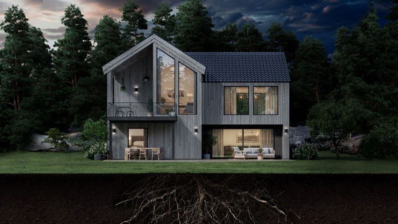 Moderne hus med Værbitt kledning fra Moelven.