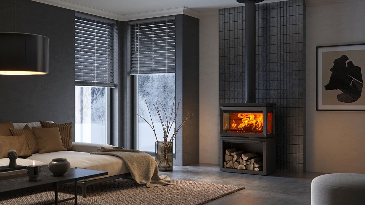 Stor vedovn med koketopp.